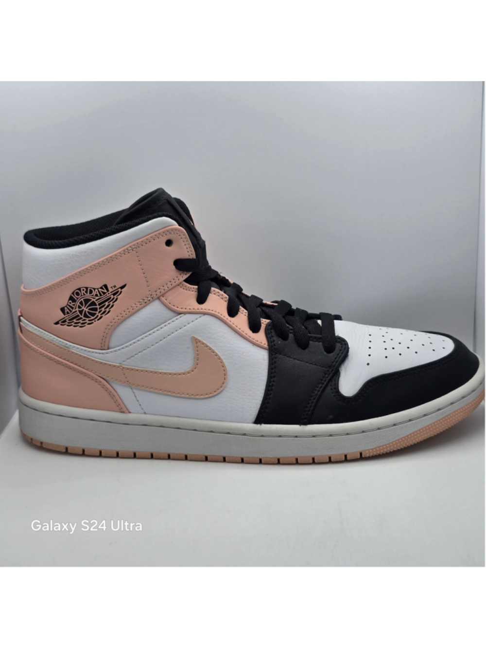 554724-133 Nike Air Jordan 1 Mid Arctic Orange Black Toe White (Men's) 10.5